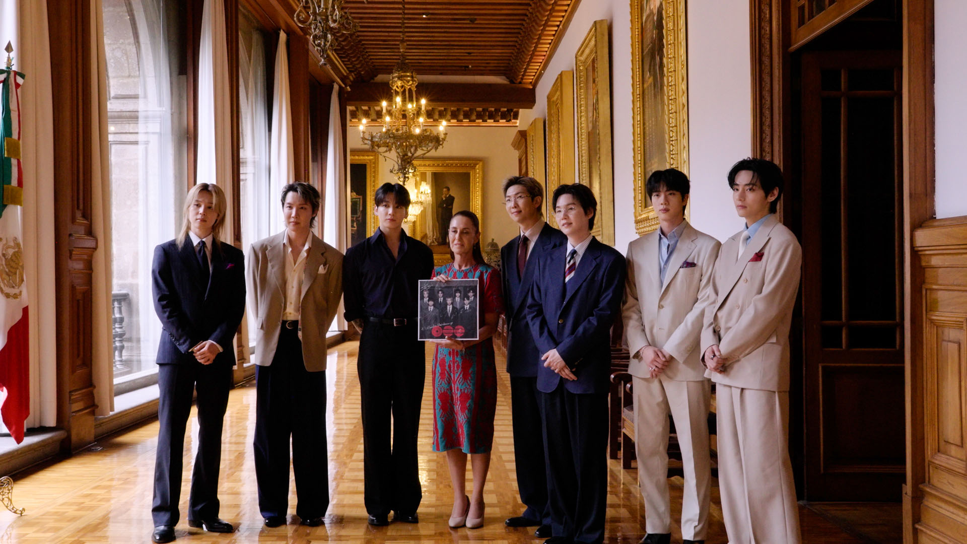 BTS publica video de su visita a Sheinbaum en Palacio Nacional