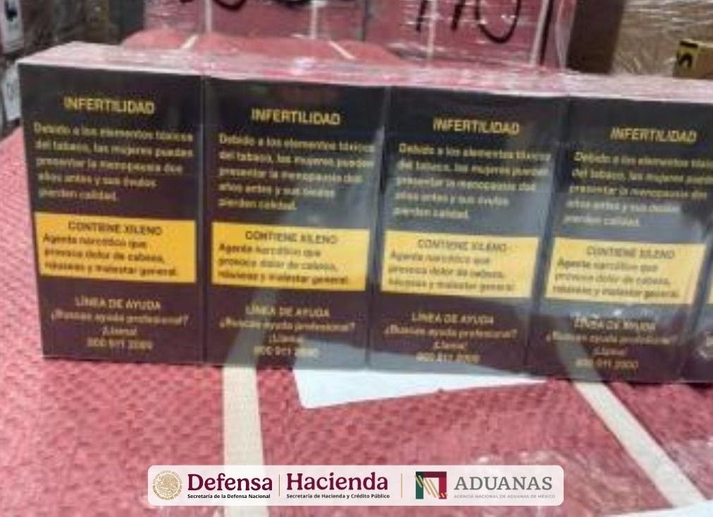 Decomisan 84 mil cigarrillos pirata en el AIFA venían desde Bélgica