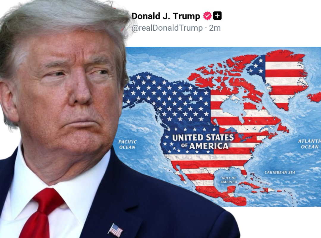 Trump plantea anexar a México en su mapa de Estados Unidos